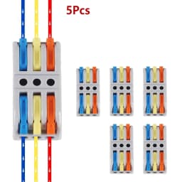 5/10/20PCS Lever Wire Connectors, 2/3Ports Quick Wire Connectors, Electrical Lever Wire Connectors Push-in Conductor Terminal