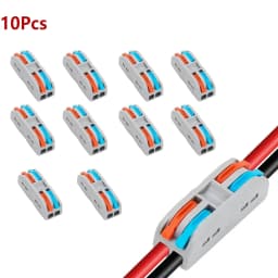 5/10/20PCS Lever Wire Connectors, 2/3Ports Quick Wire Connectors, Electrical Lever Wire Connectors Push-in Conductor Terminal