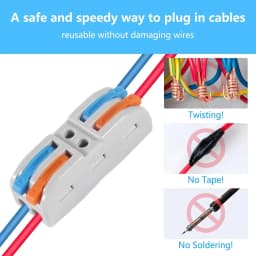 5/10/20PCS Lever Wire Connectors, 2/3Ports Quick Wire Connectors, Electrical Lever Wire Connectors Push-in Conductor Terminal