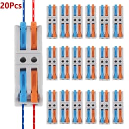 5/10/20PCS Lever Wire Connectors, 2/3Ports Quick Wire Connectors, Electrical Lever Wire Connectors Push-in Conductor Terminal