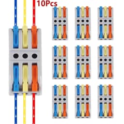 5/10/20PCS Lever Wire Connectors, 2/3Ports Quick Wire Connectors, Electrical Lever Wire Connectors Push-in Conductor Terminal