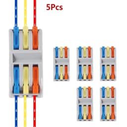 5/10/20PCS Lever Wire Connectors, 2/3Ports Quick Wire Connectors, Electrical Lever Wire Connectors Push-in Conductor Terminal