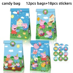 Pink Pig Birthday Party Decoration Disposable Tableware Tablecloth Plate Cup Napkin Bags Baby Shower Pig Famliy Party Favors