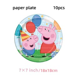 Pink Pig Birthday Party Decoration Disposable Tableware Tablecloth Plate Cup Napkin Bags Baby Shower Pig Famliy Party Favors