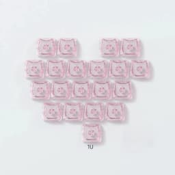 20pcs 1U Keycaps with Unique Cats Head MAO Transparent Keycap Comfort Typing PBT No Engraved Keycap DIY Keyboards For Aula Ajazz