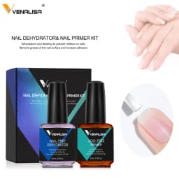 VENALISA Nail Dehydrator & Acid-Free Primer Kit 15ml – Anti-Lifting Quick Dry for UV LED Gel Polish Acrylic Nail Prep DIY Salon
