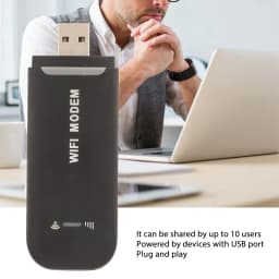 4G LTE Router 4G WiFi Router Black Up to 10 Users Stable Easy Connection USB Plug and Play for Hotspot Micro SIM Card Phone PC