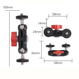 Camera Metal Super Clamp with Double Ball Head Magic Arm for DSLR Monitor Light Mic Gopro Phone Mount Photography Accessories