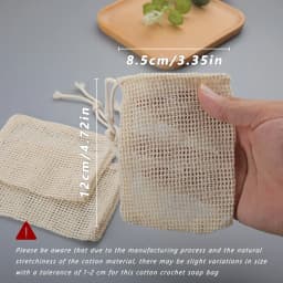 3pcs Natural Cotton Soap Saver Bag Eco-friendly Handmade Lathering Cotton Mesh Soap Pouch For Body Cleansing Skincare