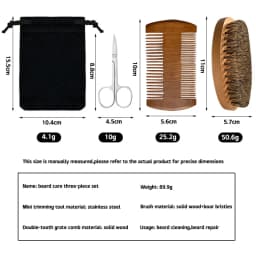 Men's Beard Grooming Set, Convenient Barber Tools, Beard Brush, Bristle Material, Comb, Scissors, Convenient Storage Bag