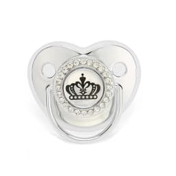Luxury Newborn Baby Pacifier Baby Rhinestone Crown Pacifier Infant Teether Silicone Pacifier Holder Dummy Baby Shower Gift