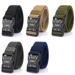 VATLTY New Unisex Elastic Belt Hard Metal Buckle Quick Release Tough Stretch Nylon Men's Military Tactical Belt Casual Waistband