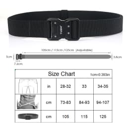 VATLTY New Unisex Elastic Belt Hard Metal Buckle Quick Release Tough Stretch Nylon Men's Military Tactical Belt Casual Waistband