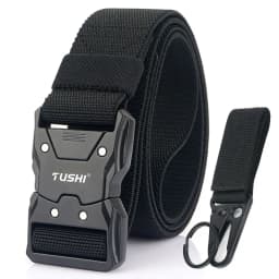 VATLTY New Unisex Elastic Belt Hard Metal Buckle Quick Release Tough Stretch Nylon Men's Military Tactical Belt Casual Waistband