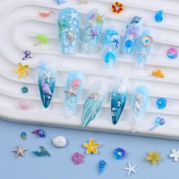 Summer Ocean Silicone Nail Mold 2Styles 3D Gel Manicure Molds Conch Seashell Starfish Charms Supplies Reusable Template Stencils