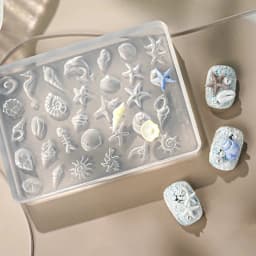 Summer Ocean Silicone Nail Mold 2Styles 3D Gel Manicure Molds Conch Seashell Starfish Charms Supplies Reusable Template Stencils