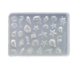 Summer Ocean Silicone Nail Mold 2Styles 3D Gel Manicure Molds Conch Seashell Starfish Charms Supplies Reusable Template Stencils