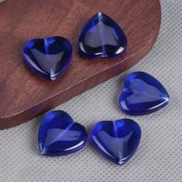 5pcs Red Heart Shape 20mm Glossy Loose Crystal Glass Beads For Jewelry Making DIY Crafts Findings
