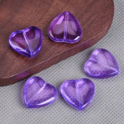 5pcs Red Heart Shape 20mm Glossy Loose Crystal Glass Beads For Jewelry Making DIY Crafts Findings
