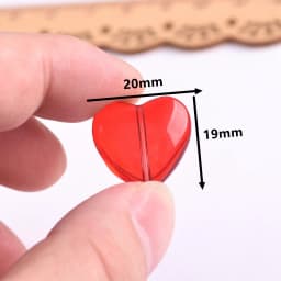 5pcs Red Heart Shape 20mm Glossy Loose Crystal Glass Beads For Jewelry Making DIY Crafts Findings