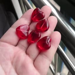 5pcs Red Heart Shape 20mm Glossy Loose Crystal Glass Beads For Jewelry Making DIY Crafts Findings