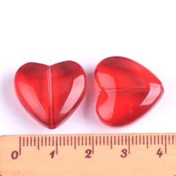 5pcs Red Heart Shape 20mm Glossy Loose Crystal Glass Beads For Jewelry Making DIY Crafts Findings