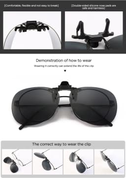 Polarized Sunglasses Clip Drive Sun Spectacles Yellow Night Vision Glasses Night Resin Lens Driving Eyeglasses UV 400 Protection