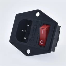 New Integral Red Light 10A250VAC Rocker Switch Power Rocker Fused IEC 320 C14 Inlet Socket 3pin Connector Plug With Fixing Holes