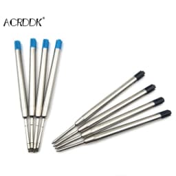 5pcs Metal Refills Blue Black Ink for Roller Ballpoint Pens Gel Pen Replacement Signature Rods Business School Office Stationery