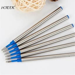 5pcs Metal Refills Blue Black Ink for Roller Ballpoint Pens Gel Pen Replacement Signature Rods Business School Office Stationery