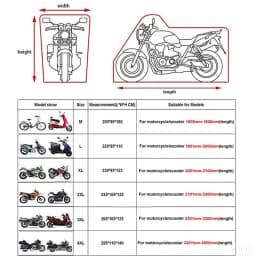 190T Waterproof Motorcycle Cover Protection Bache Moto Scooter Bike Cover All Season Accessories for Honda Yamaha Suzuki Vespa
