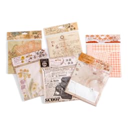Yoofun 30 sheets Vintage Material Paper for Scrapbooking Journal Diary Collage Junk Background Decoration Retro Stationery