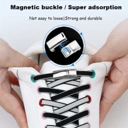 Magnetic Lock No tie Shoe laces Double color Elastic Shoelaces Sneakers for Shoelace Kids Adult Laces One Size Fits All Shoes