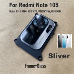 New For Xiaomi Redmi Note 10 10S Back Camera Glass Rear Lens Frame With Glue Sticker Adhesive 4G 5G 10T