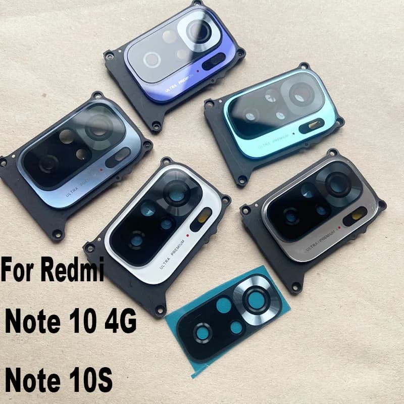 New For Xiaomi Redmi Note 10 10S Back Camera Glass Rear Lens Frame With Glue Sticker Adhesive 4G 5G 10T