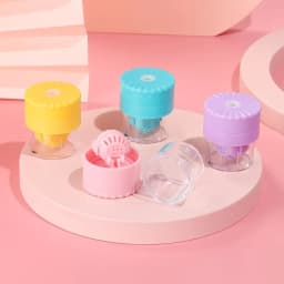 New 1PC Manually Rotatable Contact Lens Cleaner Case Portable Contact Lens Case Plastic Container Storage Holder Tools Accessori