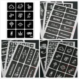 1 Book 635 Semi-Permanent Pattern Template Album Hollow English Color Drawing Book Tattoo Printing Sticker