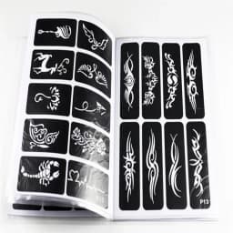 1 Book 635 Semi-Permanent Pattern Template Album Hollow English Color Drawing Book Tattoo Printing Sticker