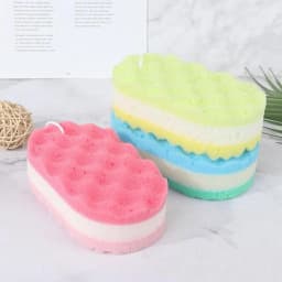 Three-layer Bath Sponge Body Brush Skin Clean Massage Cleaning Shower Brushes Kids Adults Foam Scrubbing Towel Rope Holder