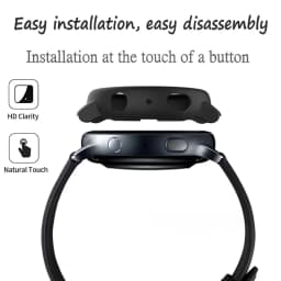 Case for Samsung Galaxy Watch Active 2 44mm 40mm Full Coverage Bumper Case with Tempered Glass Protective Cover Screen Protector