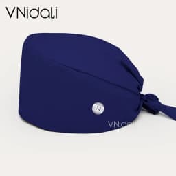 Solid color scrub cap with button pet grooming working Caps surgical cap Lab work hat womens Scrub hats nurse accessories