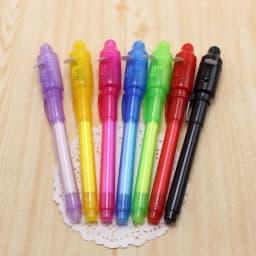 Invisible Ink Pen With Magic UV Light Pencil for Money Fluorescent Secret Message Writing Drawing Pen Ballpoint Pens Toy