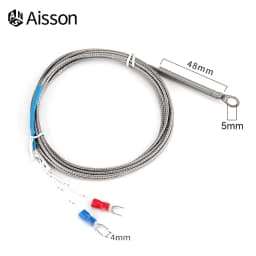 5mm Hole Washer Thermocouple Temperature Sensor Probe K E Type 1/2/3/4/5M Cable For Industrial Temperature Controller
