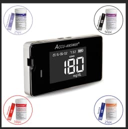 4 in 1 Cholesterol Hemoglobin Uric Acid & Blood Glucose Meter Kits Medical Household Rapid Test Monitor with Strips