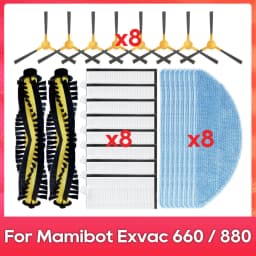 Compatible For ( Mamibot Exvac 660 / 880 / 650 Platinum ) Main Side Brush Filter Mop Rag Robot Vacuum Cleaner Part Accessory