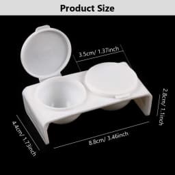 2Pcs White Acrylic Liquid Dappen Dish, Twin Cup Nail Art Pigment Holder for Monomer Nail Brushes Washing Manicure Tool