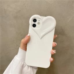 3D Love Heart Cute Phone Case For iPhone Air 14 11 12 13 15 16 17 Pro Max Candy Color Solid Soft Silicone Tpu Back Cover