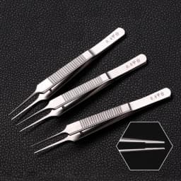 Stainless Steel Tweezers 10 cm Surgical Forceps Dental Insturment with 0.6 0.4 0.8mm teeth