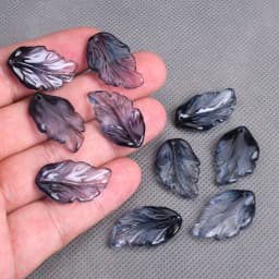 10pcs Leaf Petal Shape 28x17mm Lampwork Glass Loose Pendants Beads for Jewelry Making DIY Handmade Crafts Findings