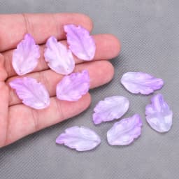 10pcs Leaf Petal Shape 28x17mm Lampwork Glass Loose Pendants Beads for Jewelry Making DIY Handmade Crafts Findings